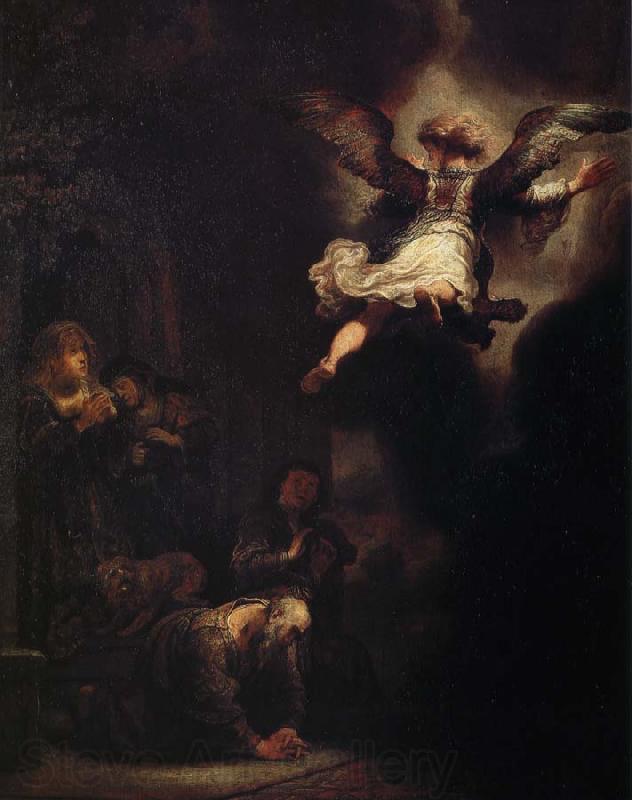 Rembrandt van rijn arkeangeln rafael lamnar tobias familj France oil painting art